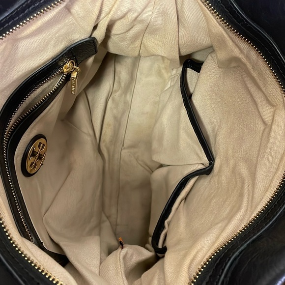 Tory Burch Black Leather Satchel with Gold Hardware - Picture 7 of 10